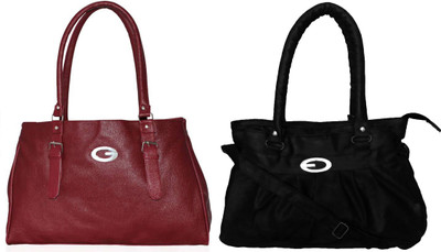 

Vera Stayle Shoulder Bag(Maroon, Black), Black;maroon