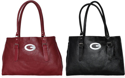 

Vera Stayle Shoulder Bag(Maroon, Black), Black;maroon