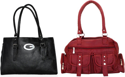 

Vera Stayle Shoulder Bag(Black, Maroon)