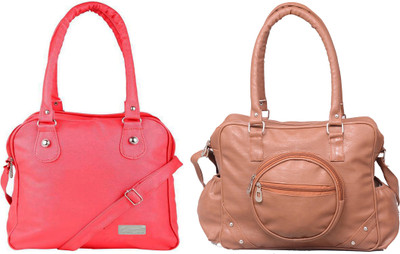 

Vera Stayle Shoulder Bag(Pink, Beige), Beige;pink