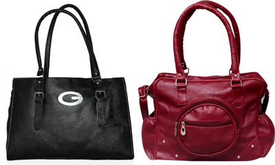 

Vera Stayle Shoulder Bag(Black, Maroon)