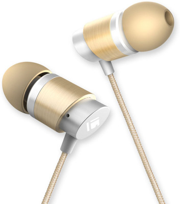 TIZUM Professional All-Metal Hi-Fi Wired Headset with Mic(Gold, In the Ear)