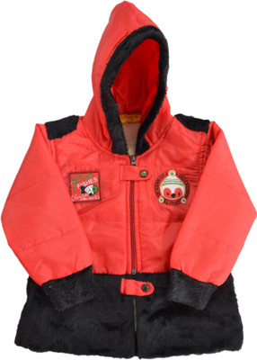

Come In Kids Full Sleeve Solid Baby Girls Jacket, Red