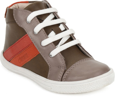 

Beanz Boys Lace Sneakers(Beige, Olive/ orange/ beige