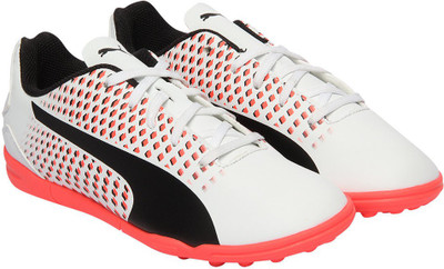 

Puma Boys & Girls Lace Football Shoes(White, White- black-fiery coral
