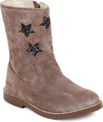 

Beanz Girls Slip on Casual Boots(Gold, Matalic golden