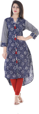 Stylum Casual Printed Women Kurti(Blue, White) Flipkart