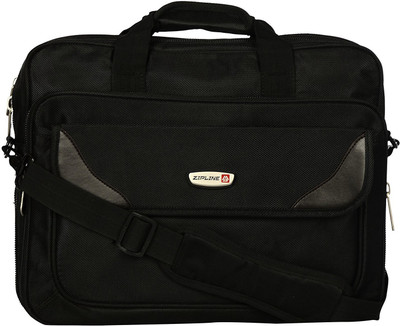 

ZIPLINE 15.6 inch Expandable Laptop Messenger Bag(Black)