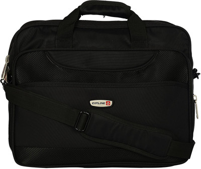 

ZIPLINE 15.6 inch Expandable Laptop Messenger Bag(Black)