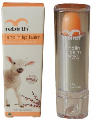 

Rebirth Lanolin Balm Lip With Vit E & Sun Screen Apricot Oil(Pack of: 1, 3.7 g)