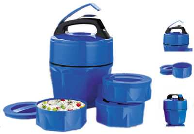 

giftwell Octomel Lunch Box- 3 Containers Plastic 3 Containers Lunch Box(300 ml), Blue;red