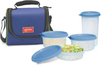 

Milton Full Meal combine 3 Containers Lunch Box (750 ml) 4 Containers Lunch Box(750 ml), Blue