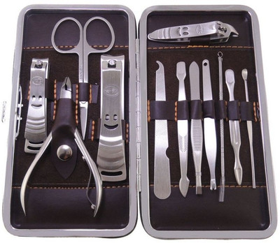 

Gauba Traders Premium Manicure Kit 12 in 1 with Leatherette Case(400 g, Set of 12)