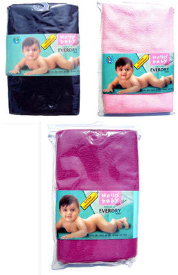 

Hello Baby Extra Absorbent Natural Quick Dry Waterproof Bed Protector -Purple Medium, Pink & Deep Blue Small combo(Multicolor)