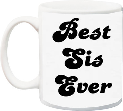 

Stylotrendz Best Sis Ever Printed Ceramic Mug(325 ml), White