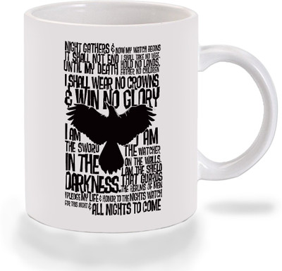 

Mooch Wale Game Of Thrones Crows Nights Watch Oath Ceramic Mug(325 ml), Multicolor