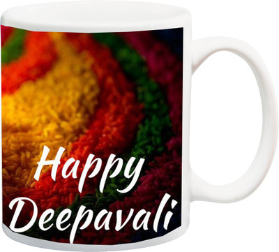 

Stylotrendz Happy Deepawali Glowing Diya Print Ceramic Mug(325 ml), White