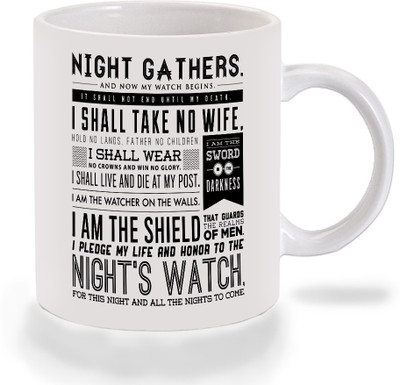 

Mooch Wale Game Of Thrones Nights Watch Oath Ceramic Mug(325 ml), Multicolor