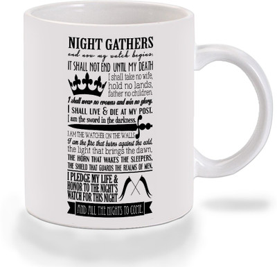 

Mooch Wale Game Of Thrones Nights Watch Oath New Fonts Ceramic Mug(325 ml), Multicolor