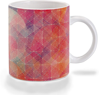 

Mooch Wale Geometric Art Pattern Ceramic Mug(325 ml), Multicolor