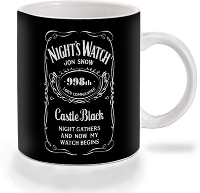 

Mooch Wale Game Of Thrones Nights Watch Castle Black Brand Black Backdrop Ceramic Mug(325 ml), Multicolor