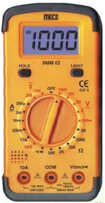 

Meco 63 AC Voltage 200/750V Digital Multimeter Digital Multimeter(Yellow 2000 Counts)
