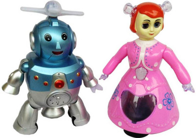 

FEMININE STYLE Combo Of Dancing Robot With Princess girl (Multi color)(Multicolor)