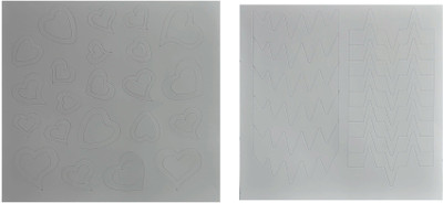 

stz Cute Heart And Zigzag Pattern Nail Art Stencils, 2 pieces.(white)