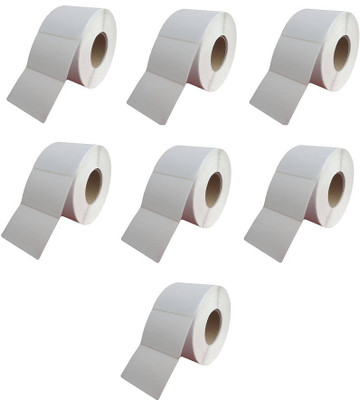

InventorySpark 65X32MM Barcode Roll Pack of 7 Self-adhesive Paper Label(White)