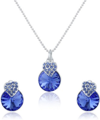 mahi Brass, Alloy Rhodium Silver, Blue Jewellery Set(Pack of 1)