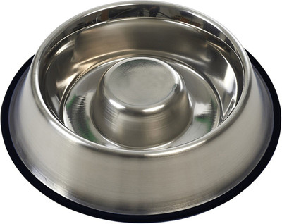 

Pets Empire Anti Skid Slow Feeding Bowl 900ml round Stainless Steel Pet Bowl(900 ml Steel)