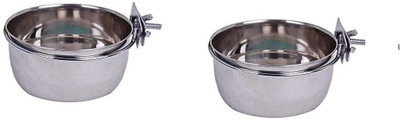 

Pets Empire Stainless Steel Birds Coop Cup Feeder Bowl With Clamp Holder (200ML) round Stainless Steel Pet Bowl(200 ml Silver)