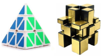 Mayatra's Shengshou Golden Mirror & Pyraminx Speed White Cube Combo (2 Pieces)(2 Pieces) available at flipkart for Rs.499