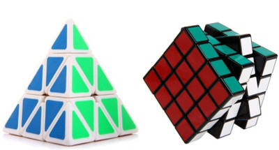 

Mayatra's Shengshou 4x4x4 Puzzle Cube Black & Pyraminx Speed White Cube Combo (2 Pieces)(2 Pieces)