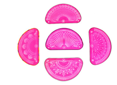 

Vardhman Rangoli stencil corner design , 5 pcs , size 35 x 20 cm Rangoli Stencil