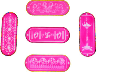 

Vardhman Rangoli stencil Border design, 5 pcs, size 33 x 12 cm Rangoli Stencil