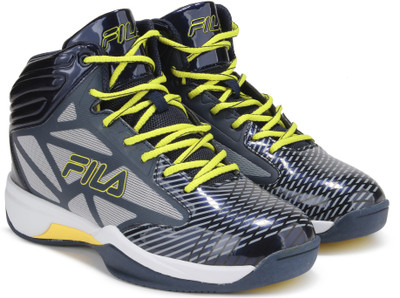 

Fila ZONE BasketBall Shoes For Men(Grey, Nvy/yel