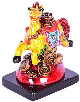 

Vyne fengshui Dragon shape horse on Coins for Wealth and Prosperity Decorative Showpiece - 8 cm(Polyresin, Multicolor)