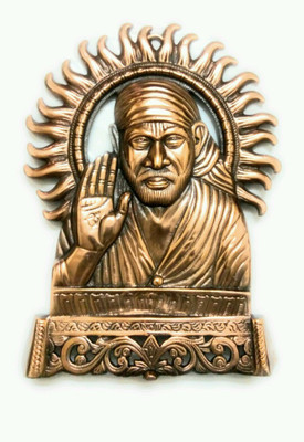 

HOUZZPLUS Handicraft Shirdi Sai Baba Wall Hanging For Room & Temple Decor Decorative Showpiece - 30 cm(Cast Iron, Brown)