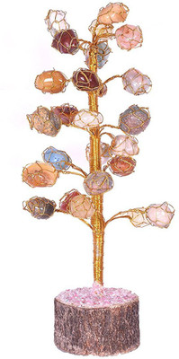 

Vyne Fengshui / Vastu Tumbled Gem Stone Tree for Wealth , Health And Happiness Decorative Showpiece - 8 cm(Stoneware, Gold)