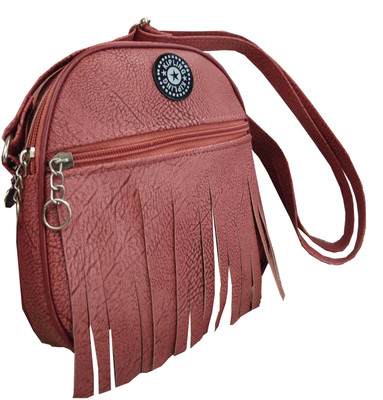 

ALIVE Girls Casual Pink Leatherette Sling Bag
