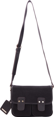 

Bee Fashionable Women Casual Black PU Sling Bag