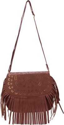 

Bee Fashionable Women Casual Brown PU Sling Bag