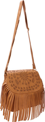 

Bee Fashionable Women Casual Brown PU Sling Bag