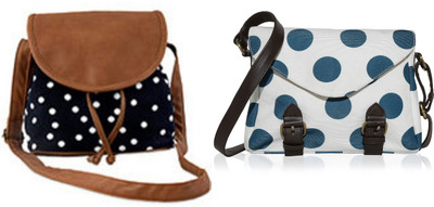 Kleio Women Casual White, Black Canvas, PU Sling Bag Flipkart