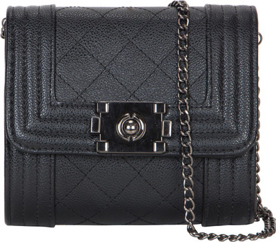 

VELINA Girls Evening/Party Black Leatherette Sling Bag