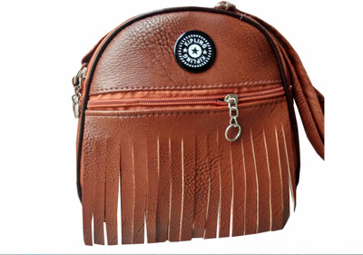 

ALIVE Girls Casual Brown Leatherette Sling Bag