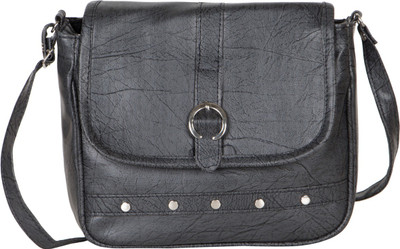 

velina Girls Casual Black Leatherette Sling Bag