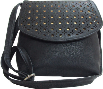 

hyna design Girls Black PU Sling Bag
