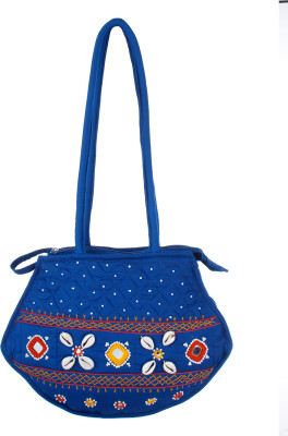 

TRIBES INDIA Women Casual Blue Cotton Sling Bag